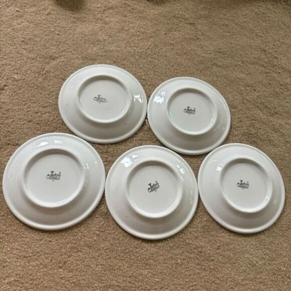 5 Jackson China Vintage Green & White 7” Plates - Picture 5 of 9